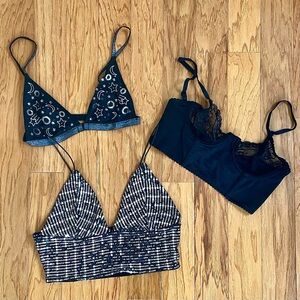 Set of Three Stylish Bralettes